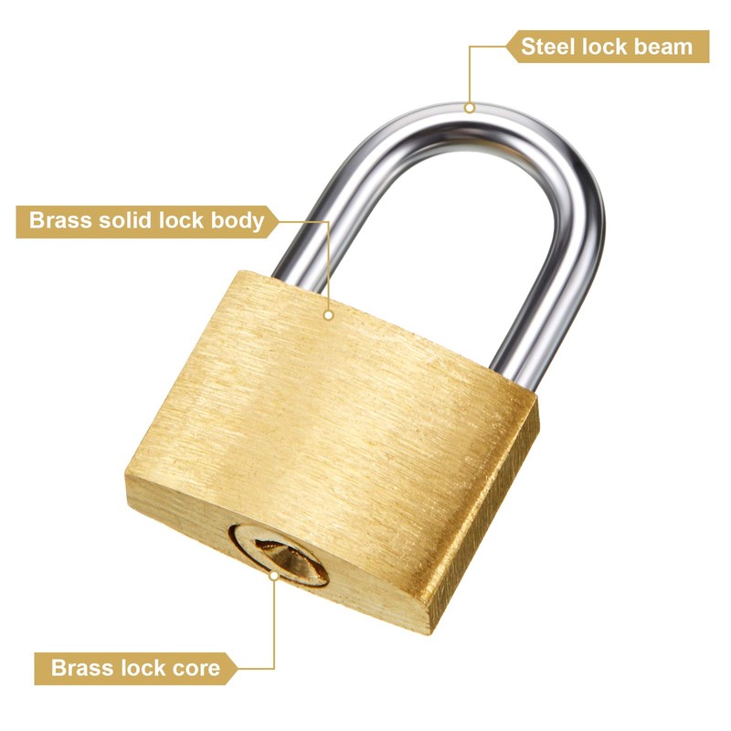 Hotop 32 Pieces Mini Padlock Small Solid Brass Locks 1.25