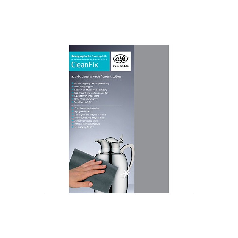 alfi Cleanfix 2900,100,000 Cleaning Cloth Microfibre Black, Fabric, Grey, 20