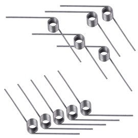 Qrity 10pcs 304 Stainless Steel Small Torsion Spring, Straight Torsion Spring, 0.7mm Wire Diameter Mechanical Torsion Springs, 5mm OD, 9 laps, 120° Deflection