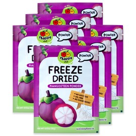 Thappy Fruit Freeze Dried Mangosteen Powder - No Additives, Oil Free, No Sugar Added, 100% Pure Mangosteen, 0.53oz (Pack of 6)