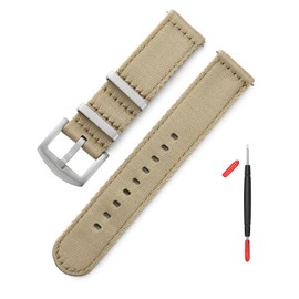 watchdives Nylon Watch Band 20mm Fast Release Watch Band Multicolor Replacement Watch Straps for Men Women(20mm,Khaki)