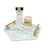 White Marble Tray with Gold Handles - Real Marble Perfume