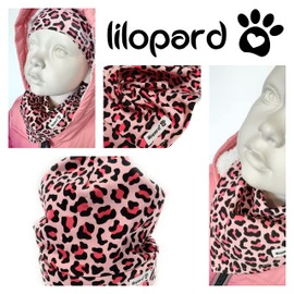 Lilopard® Girl's Collection Leopard Print Triangle Scarf and Hat Set for Babies and Toddlers Pink Bib: 100% Cotton, Hat: 95% Cotton + 5% Elastane Bib, Neckerchief, Hat, Hat, pink