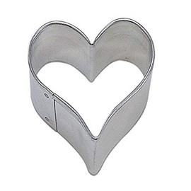 CybrTrayd R&M Heart Tinplated Steel Cookie Cutter, 1.75-Inch, Silver, Bulk Lot of 12