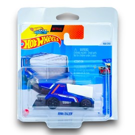 Hot Wheels Rink Racer (Blue & White Let's Race) 5/5 HW Ride-Ons - 2024-168/250 (Short Card) - includes a KLAS Car Keeper Protector Case - HRY79