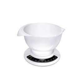 Leifheit analoge Küchenwaage, aus hochwertigem Kunststoff, inkl. abnehmbarer Rührschüssel, Haushaltswaage mit 5 kg Tragkraft, spülmaschinengeeignet, Küchenwaage analog, mechanische Zuwiegefunktion