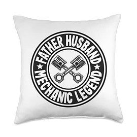 Garage & Classic Car Mechanic Gifts For Men Father Husband Legend Garage Car Guy Dad Mechanic Throw Pillow, 18x18, Multicolor