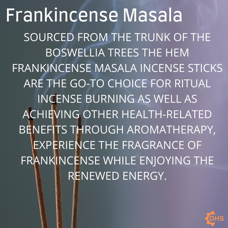HEM Frankincense Premium Incense Sticks, Full Pack of 12, Each