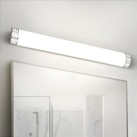 ASD 48 Inch LED Bathroom Vanity Light, 5CCT 2700K-5000K 35W, Dimmable Bathroom Light Fixtures, Modern Vanity Lights for Bathroom Lighting Fixtures Over Mirror, Wall Light Bar, Brushed Nickel, ETL