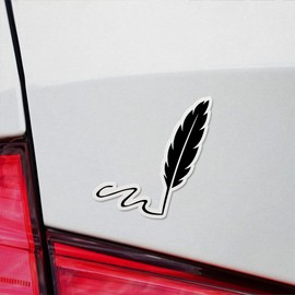 Decal Stickers Of Feather Quill Pen Signing Signature Premium Indoor (No Waterproof) Vinyl Decal Stickers For Laptop Phone Accessory Helmet Car Window Mug Tuber Cup Door Wall De ANDVER3876180BL110422