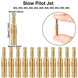 ZAMDOE Carburetor Main Nozzle Slow Pilot Jet Kit 11 Slow Pilot Jet Piece and 22 Main Nozzles for Honda PWK Keihin OKO CVK KOSO PE PWM Yamaha Mikuni Carb