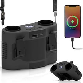 20000mAh Portable Waist Fan, Personal Fan Clip on with Rechargeable Battery, 5 Speeds & 40H Cooling, 20000RPM Wearable Shirt Belt Hands-Free Neck Fan for Outdoor Hiking Travel Jobsite Worker (Black)