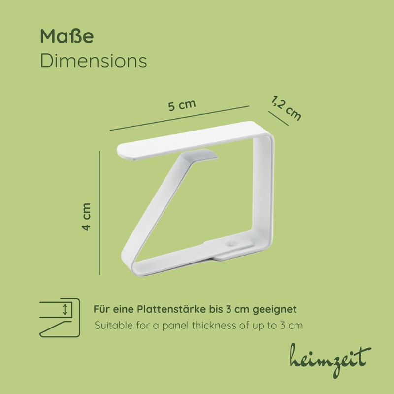 heimzeit Tablecloth Clips Made of High-Quality Stainless Steel [Pack of