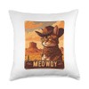 Nad-Cat Meowdy Texas Cat Meme Throw Pillow, 18x18, Multicolor