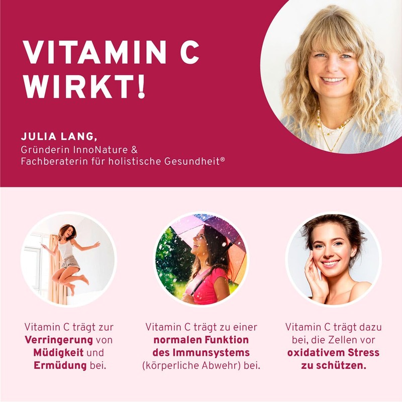 High-dose 600 mg natural vitamin C from acerola extract and