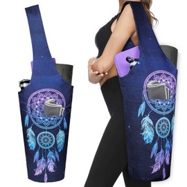 Yoga Mat Bag - Long Tote with Pockets - Holds More Yoga Accessories - Yoga Bag Fit Most Size Mats - Dreamcatcher Yoga Mat Carrier