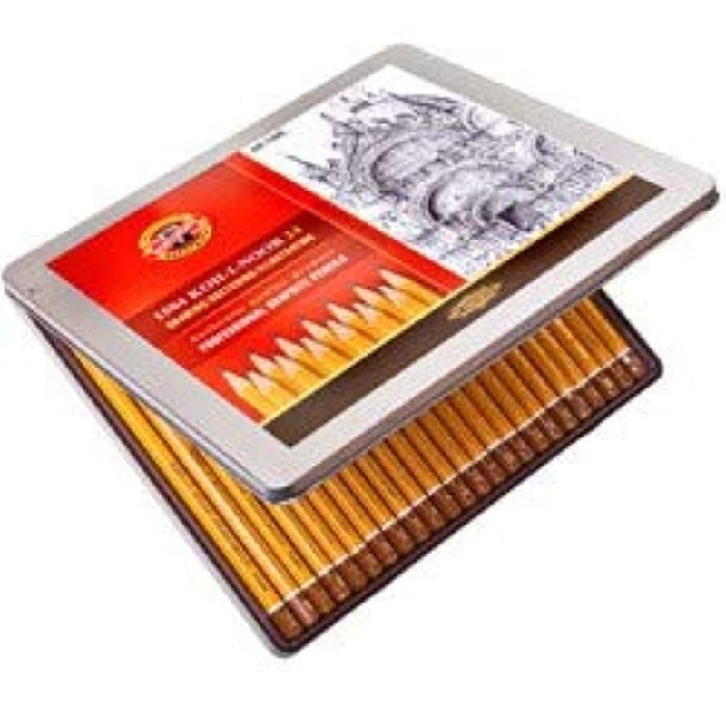 KOH-I-NOOR 8B-10H Graphite Pencil in Tin (Pack of 24)