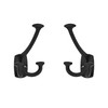 ZAUYX Large Wall Double-Sided Hook 5 Pack Matte Black Hook