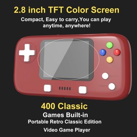 Game Machine with 400 Classical FC Games Handheld Game Console 2.8-Inch Color Screen Support for TV Output , Presents Birthday for Anybody(Red)