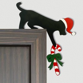 2025 New Wooden Christmas Door Toppers Decor, 8 Inch Top Door Frame Corner Sign Decorations, Funny Holiday Home Frame Party Ornament Windows Walls DIY Craft Christmas Wall Signs for Home Decor