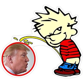 Piss on Trump Liberal Anti-Conservative Left Wing Window Bumber Sticker Decal