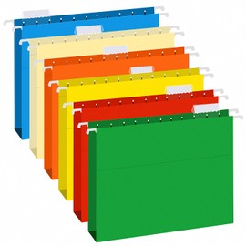 Extra Capacity Hanging File Folders, RAZCC 30 Pack Letter Size Reinforced Hanging Folders with Heavy Duty 1 Inch Expansion for Bulky Files, Filing Cabinet, Adjustable Tabs, Assorted Colors
