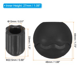 PATIKIL 0.51 Inch Chair Feet Replacement, 4 Pack TPE Outdoor Camping Chair Leg Tips Ball Cap Folding Chair Legs Floor Protectors Stability on Rugged Fit for 0.51"(13mm) Chair Feet, Black