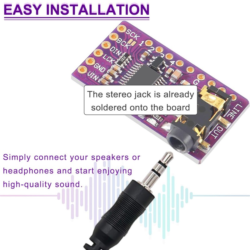 DAOKAI PCM5102 Module,I2S IIS Lossless Digital Audio DAC Decoder Module