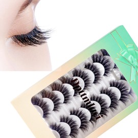 False Eyelashes Fluffy Cat Eye Strip Lashes Manga Spiky Eyelashes D Curl Volume &Thick Fake Eyelashes 10 Pairs Pack (thick cat eye wg07)