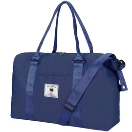 Travel Weekender Overnight Bags for Women With Wet Pocket Sport Gym Tote Duffle Bag Carry on Waterproof (Navy Blue)