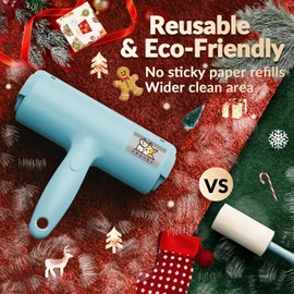 ORDORA Pet Hair Remover for Furniture/Bed, Reusable Dog Hair Remover Roller for Dog & Cat, Self-Cleaning, No Adhesive or Sticky Tape Needed, Perfect Fur Remover for Couch (Blue)