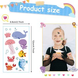 400PCS (40 Sheets) Temporary Tattoos Kids Tattoos Temporary Tattoo Stickers Waterproof Fake Tattoos Cute Children Tattoos Waterproof Tattoos Kids Fake Tattoos Animals Tattoos Cartoon Tattoos For Kids