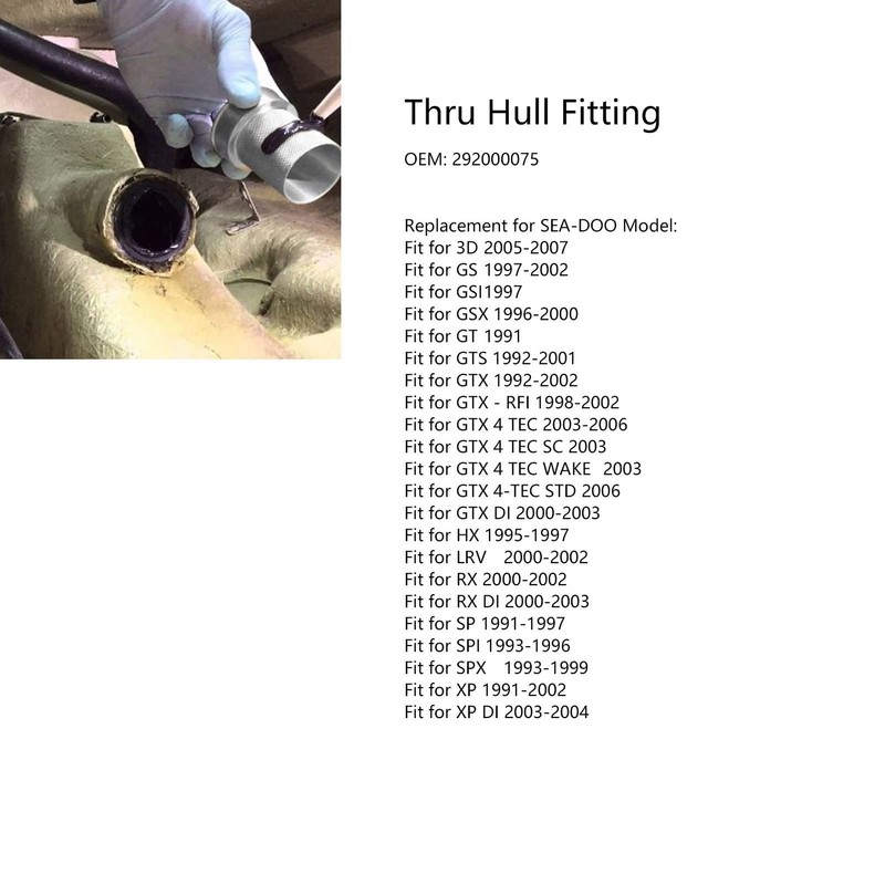 Thru Hull Fitting 292000075 Replacement for SEA DOO Model 3D