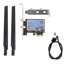 Fyearfly PCIE Netzwerkkarte Bluetooth 5.3 AX1800 Dual Band PCIE WLAN Adapter 1800Mbps WLAN WiFi 6 Karte 2.4Ghz/5Ghz Antenne für Desktop PC
