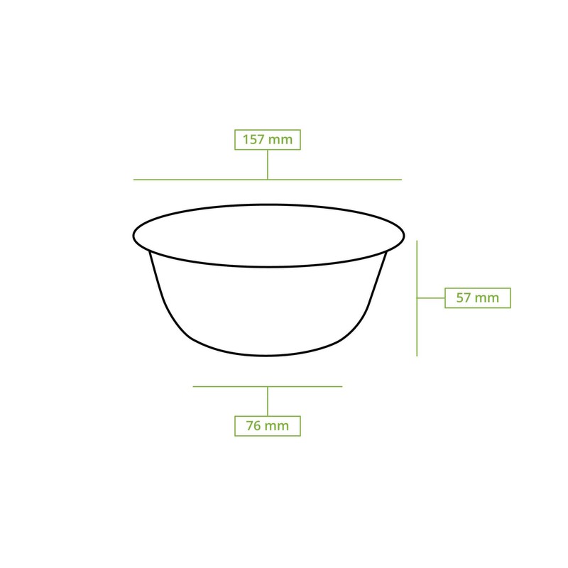 BIOZOYG Disposable Bowls, Pack of 100, 500 ml, Diameter 15