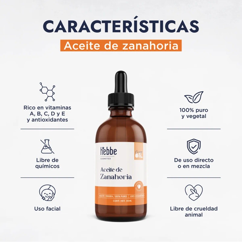 Aceite Puro de Zanahoria Puro Virgen Antioxidante Tipo de Piel