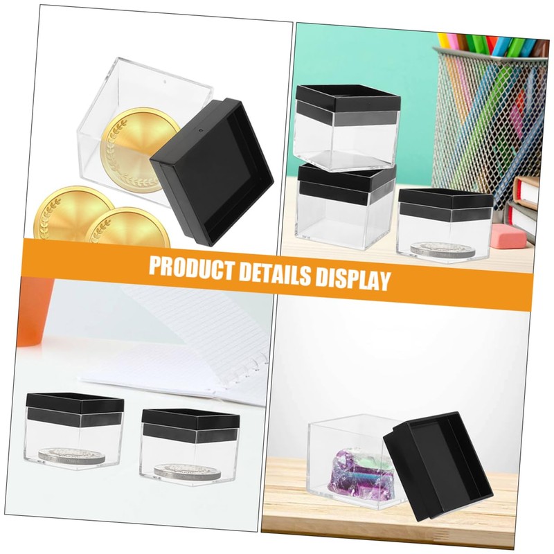 Operitacx Plastic Mineral Specimen Display Case 12pcs Storage Boxes Easy