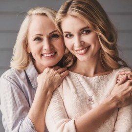 Iefil Tree of Life Birthstone Necklace - March Birthstone Blue Aquamarine Jewelry, Necklace for Women