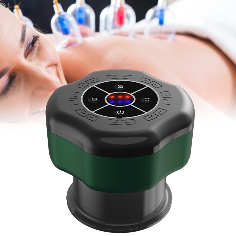 Electric Cupping Massager 6 Gears Suction Dredging Meridians Hot Compress