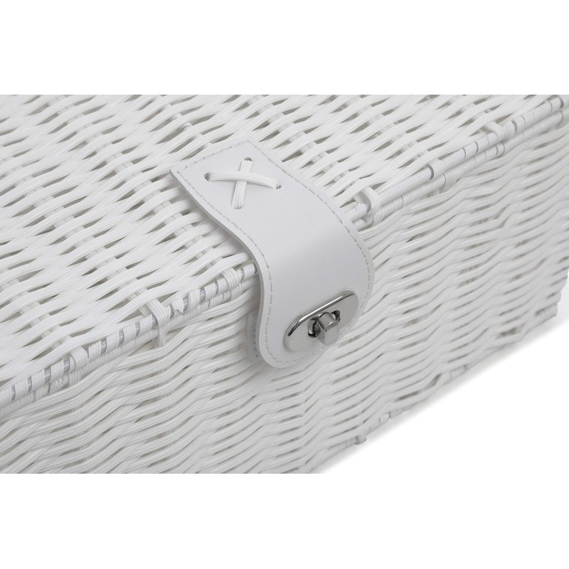 Arpan Medium Resin Woven Storage Basket Box with Lid &