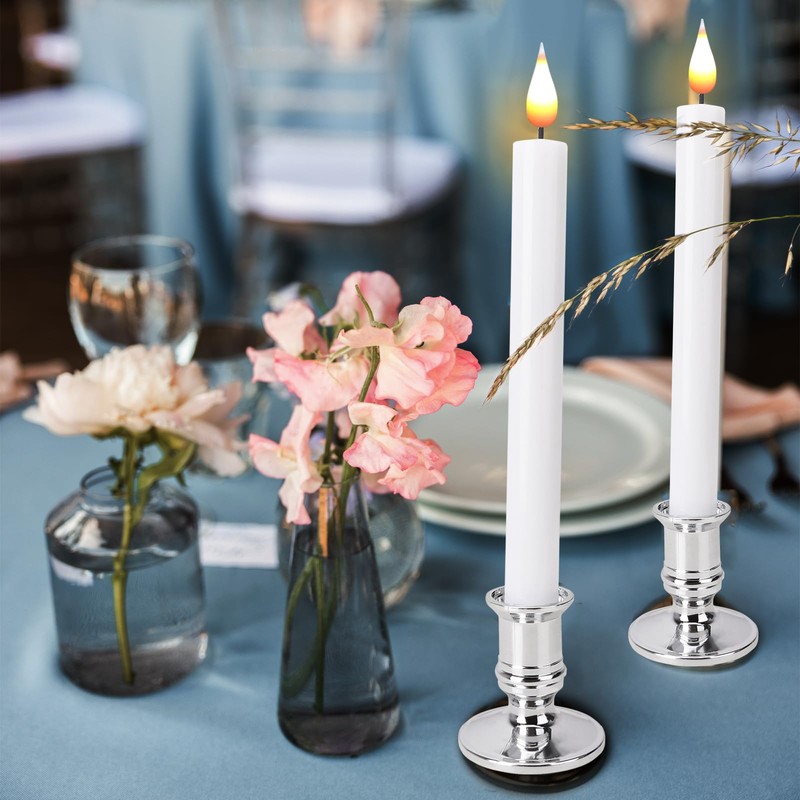 Bolamp LED Flameless Window Candles with Remote Timer Sliver Base