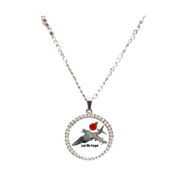 Set Of 2 Lest We Forget Harrier Jump Jet Military Silver Colour Bracelet And Necklace With Diamantes And Gift Boxes