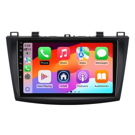 2+32G Android 13 Double Din Car Stereo for Mazda 3 2010-2013 with 9 Inch Touchscreen Radio Built-in Wireless Carplay/Android Auto/GPS/Bluetooth/FM/AUX-in/Steering Wheel Controls/Backup Camera