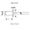 1/8" Stainless Steel Blind Rivets - Domed Head Pop Rivets