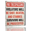 AMERICAN WIT - Funny No Trespassing Warning Metal Tin Sign