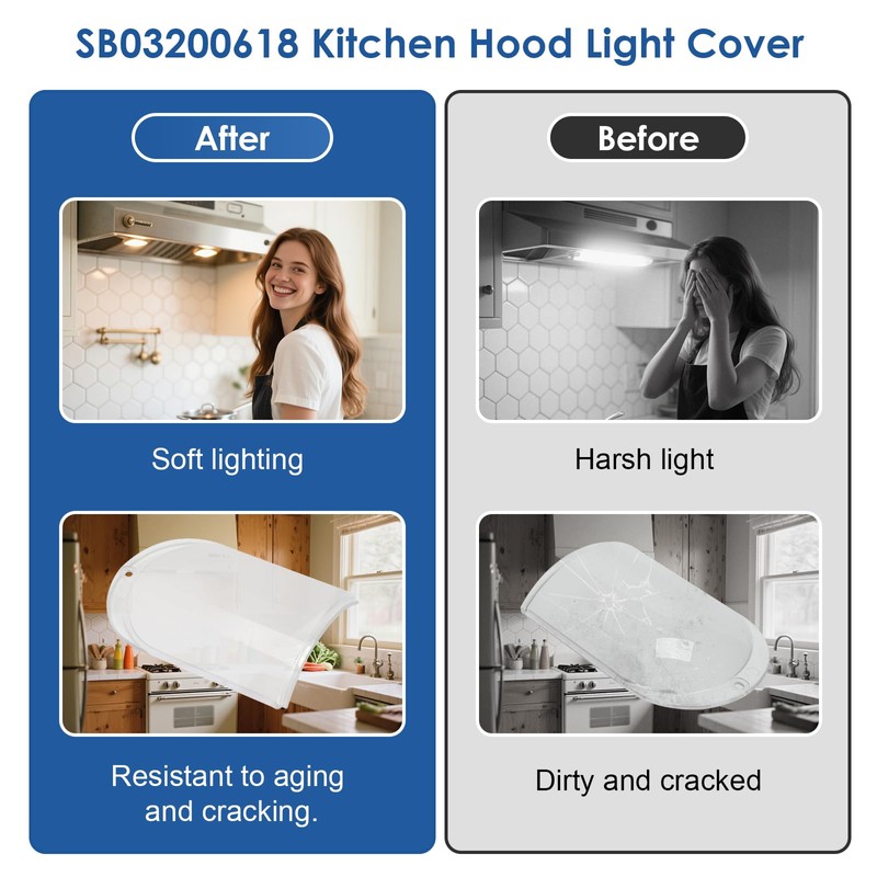 SB03200618 Range Hood Light Diffuser Lens Cover Replacement Compatible with