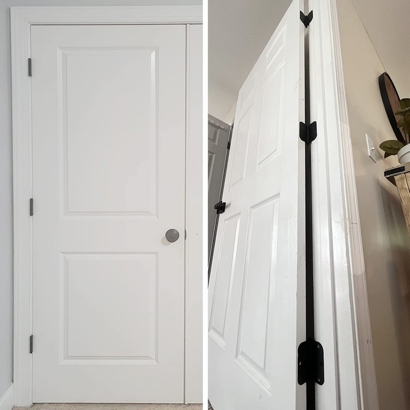 30 Pack Rounded Matte Black Door Hinges 3.5 Inch 5/8"