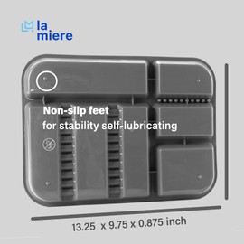 LA MIERE Dental Instrument Divided Tray, Autoclavable Divided Setup Tray, Divided Separate B-Lok Divided Tray, Size B (Ritter) - Plastic, 13-3/8" x 9-5/8" x 7/8" (20, Gray)