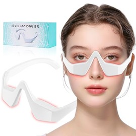 Gafas de terapia de luz roja para ojeras, dispositivo de terapia de luz roja con microcorriente para masaje ocular, Botanique Paris, eliminador de bolsas y ojeras para reducir las arrugas (blanc