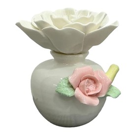 Essential Oil Passive Flower Diffuser -Lotus Flower Porcelain Aromatherapy Diffusers for Small Mini Room, Desk Decorative, Bathroom (Lotus)
